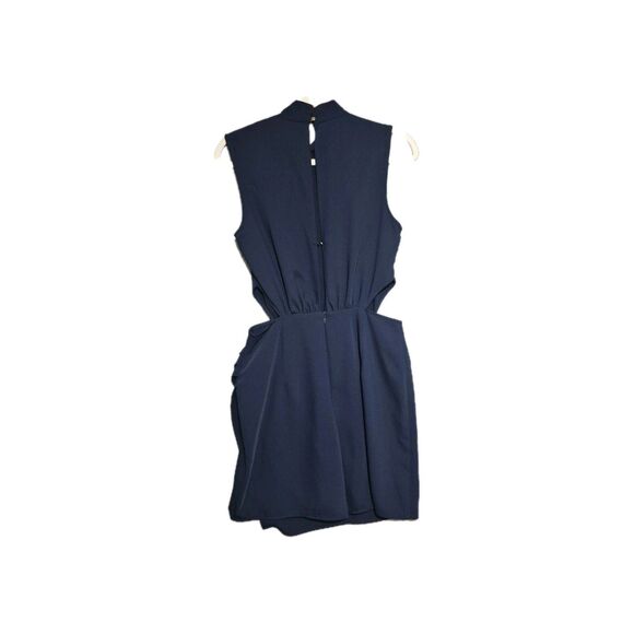 Nwt Zara Women's High Neck Solid Blue Side Cut Out Flux Skirt Romper Small - Picture 7 of 8
